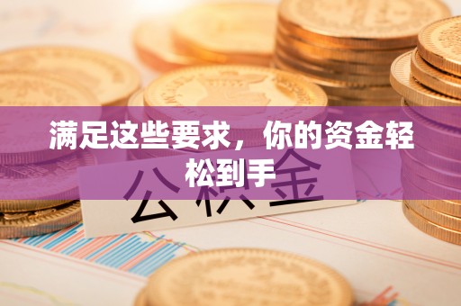 政策满足这些要求，你的资金轻松到手