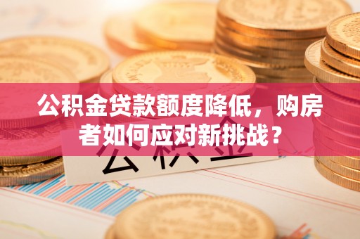 政策公积金贷款额度降低，购房者如何应对新挑战？