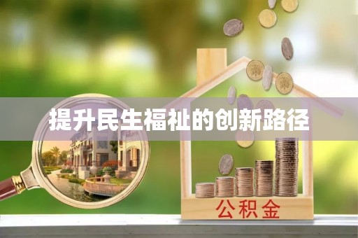 政策提升民生福祉的创新路径