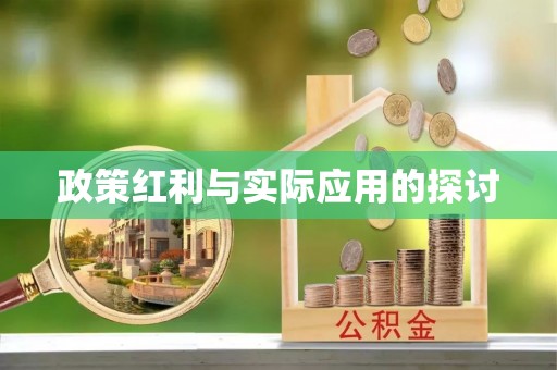 政策红利与实际应用的探讨