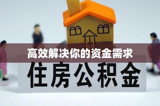 政策高效解决你的资金需求