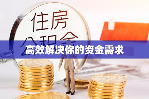 政策高效解决你的资金需求