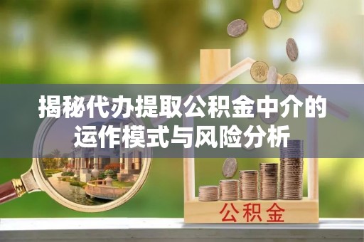 政策揭秘代办提取公积金中介的运作模式与风险分析