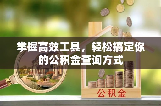 政策掌握高效工具，轻松搞定你的公积金查询方式